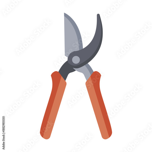 Pruning Shears Flat Colored Icon for Garden Maintenance Plant Trimming and Cutting Tools