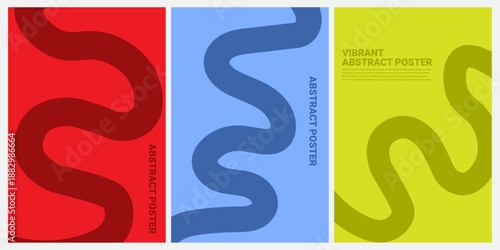 Abstract geometric poster design with bold shapes and a contemporary art style for wall decor and creative marketing