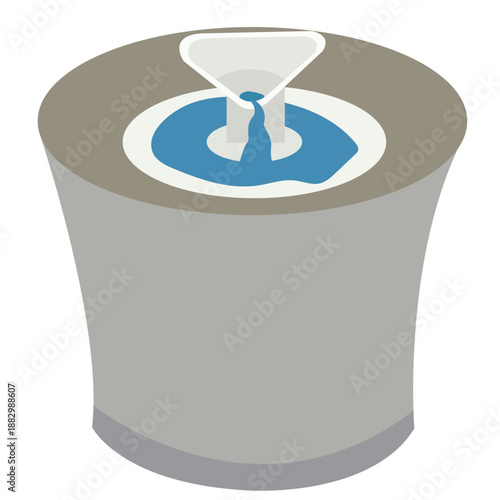 Cat Drinking Fountain vector drawing.