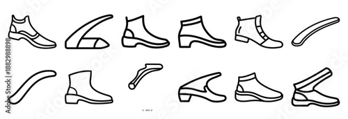 Collection of  antelope swift step  line art icons on white background. Set of animal linear symbols. Vector illustration.