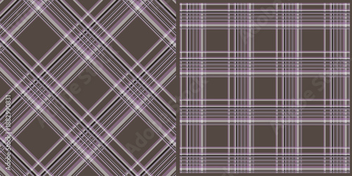 Purple Plaid Pattern, Diagonal Stripes, Textile Design