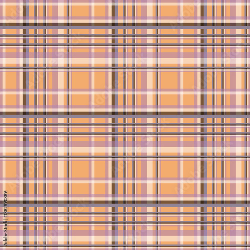 Vibrant Plaid Pattern in Orange, Purple, and Brown Hues