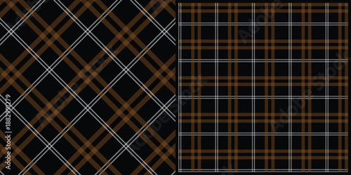 Brown and Black Plaid Pattern on Textile Fabric