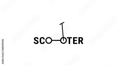 scooter inscription , black isolated silhouette