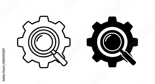 Search and Analyze Industrial Gear Settings with Magnifying Glass Icons