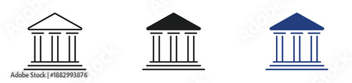 Bank building icon, financial institution vector illustration