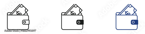 Wallet money icon, cash payment vector illustration