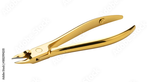 Gold nail clippers isolated on black background