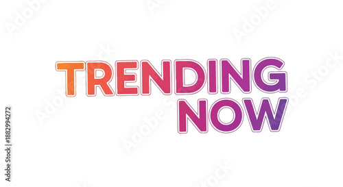Eye-catching gradient text 'TRENDING NOW' emphasizing popular online content, timely news, and current events. Ideal for digital content engagement.