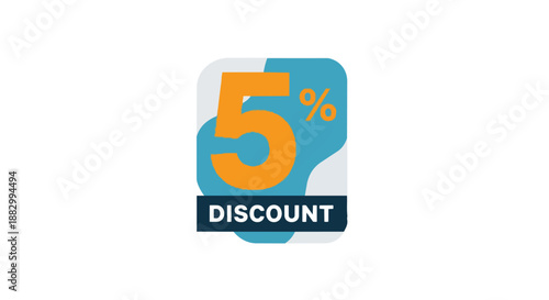 Bold five percent discount badge for captivating promotional campaigns