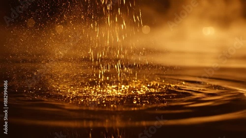 Golden Rain - A Mesmerizing Display of Liquid Gold Splashing.