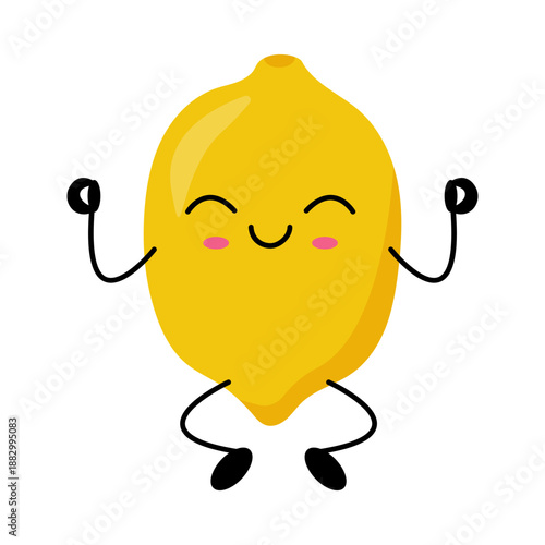 Cute Kawaii Lemon Character Illustration