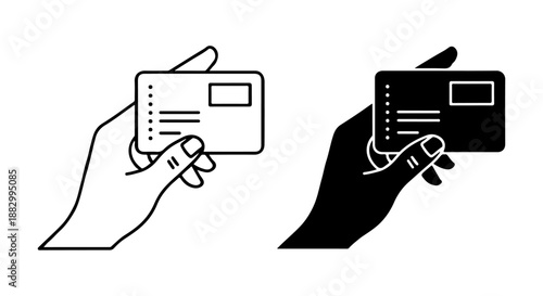 Hand Holding a Blank Card for Identification or Payment