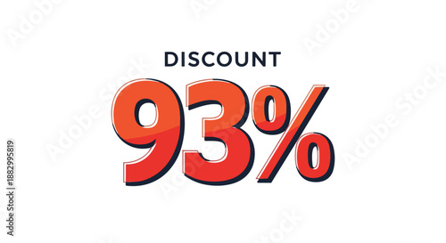 Massive ninety-three percent discount promotion. This bold visual effectively communicates substantial savings, driving customer engagement for