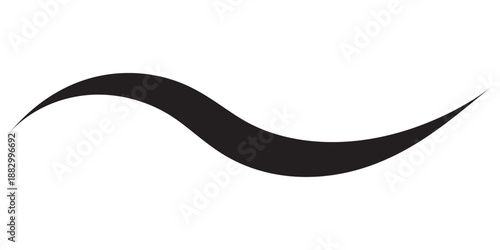 Hand drawn curly swiss, swashes, swoop. Calligraphy swirl. Highlight text element Vector isolated on transparent background. Underline typography tail shape.