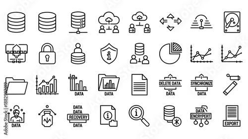 Collection of Business and Data Icons.