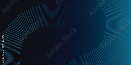blue geometric abstract background overlapping layers on bright space with line effect decoration. Circle style concept modern graphic design element for banner, flyer, card. vector