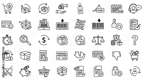 Collection of Business and Ecommerce Icons.