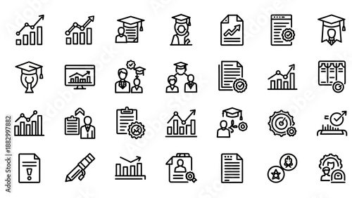 Collection of Business and Education Icons.