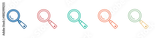 Magnifying Glass Icon Set Multiple Style Collection 
