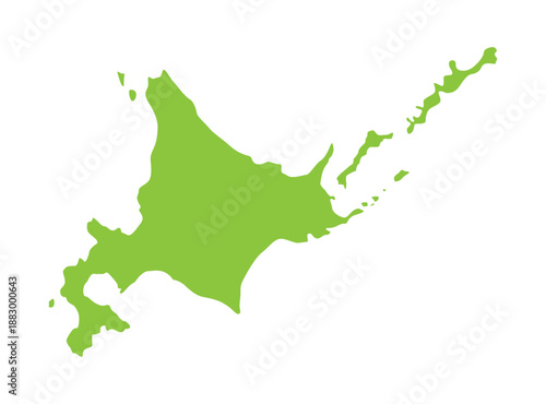シンプルな北海道の地図イラスト