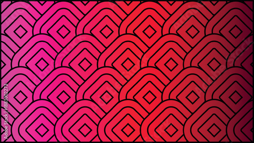 Abstract geometric pattern with gradient pink and red colors, a visually appealing background for various designs