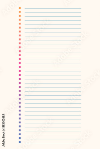 Graph paper. Printable To do list with check boxes, checklist, grid paper with color horizontal lines. Geometric pattern for school, textures, notebook, diary. Realistic lined paper blank.