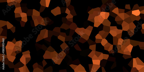 orange Broken Stained Glass Background with black lines. Broken glass effect texture vector design .Geometric Irregular Shapes, 3D Shadow Effect, .Multicolored geometric wattled mosaic pattern .