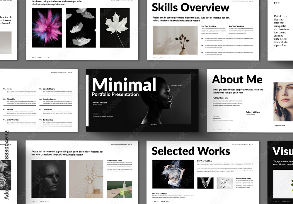 Minimal Portfolio Presentation Template Design Stock Template | Adobe Stock