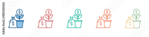 Investment Icon Set Multiple Style Collection 