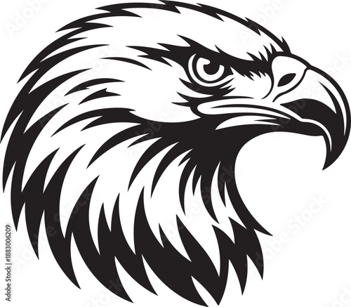 Monochrome Eagle Mascot Logo or Tattoo Design