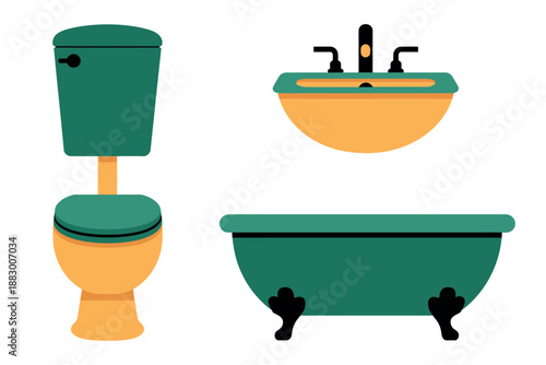 Bathroom Fixtures: Toilet, Sink, Bathtub
