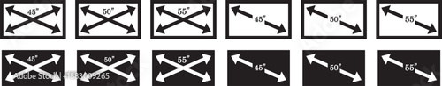 smart tv screen sizes icon set. 32, 35, 40, 45, 50, inches. Screen Symbol. Computer monitor. Screen inches size. High resolution. Isolated vector. Computer monitor. Screen inches size