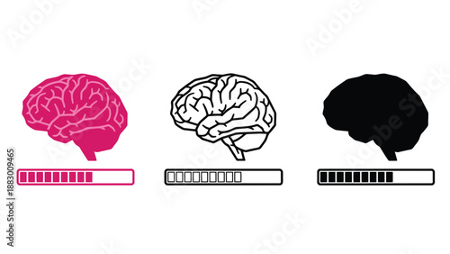 A colorful illustration of brain development and progress in a simple graphic design