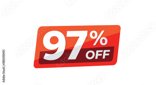 Outstanding ninety-seven percent off promotional graphic. This eye-catching display denotes an extraordinary markdown, inviting customers to seize
