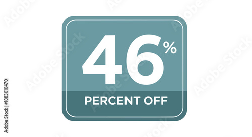 Dynamic forty-six percent savings promotion badge highlighting significant price reductions for various retail campaigns and consumer benefit.