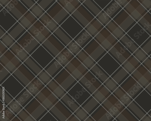 Dark Plaid Pattern with Gray Lines on Black Background