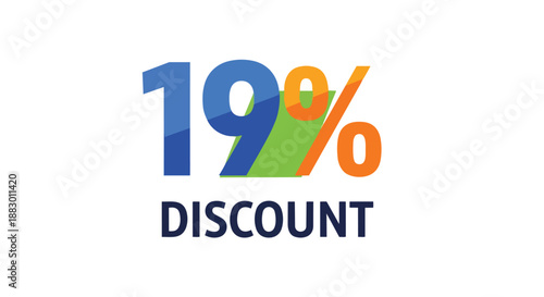 Captivating graphic displaying a prominent nineteen percent discount offer, an essential visual element for compelling sales promotions and