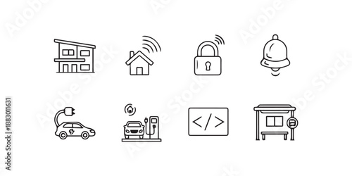 Set of vector icons featuring business finance and web symbols like money bank and calendar for computer and internet application pictogram design