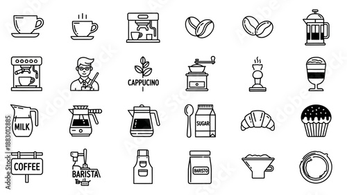 Collection of Coffee and Bakery Icons.