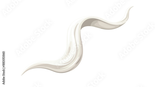 Dynamic creamy white fluid splash creating an elegant, sinuous curve, symbolizing purity, motion, and liquid grace, perfect for abstract backdrops