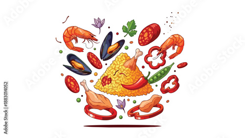 A visually appealing and diverse collection of fresh ingredients for a flavorful Mediterranean culinary experience featuring a delightful blend of