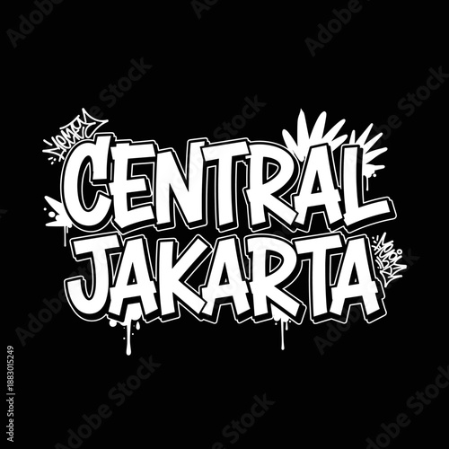 Central Jakarta Graffiti Art Typography Design.