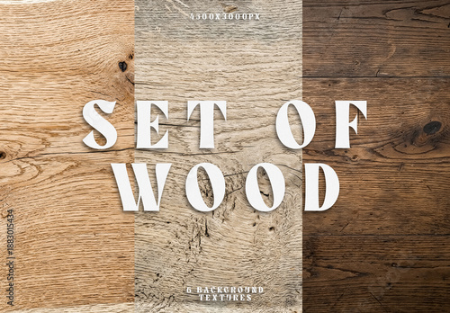 Set Of 6 Natural Wood Background Textures