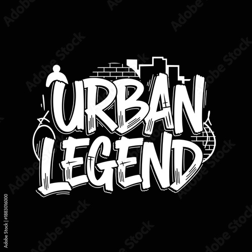 Urban Legend Graffiti Style Typography Design.