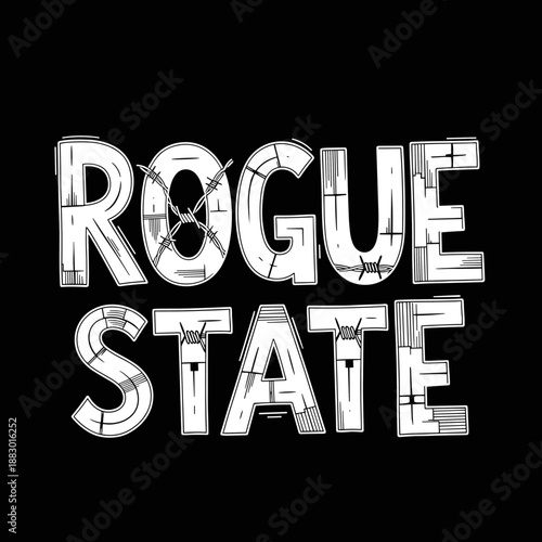 Rogue State Text Graphic Design.