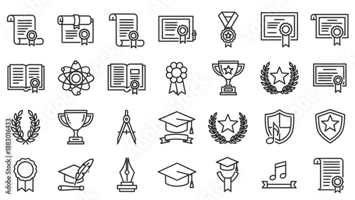 Collection of Education and Achievement Icons.