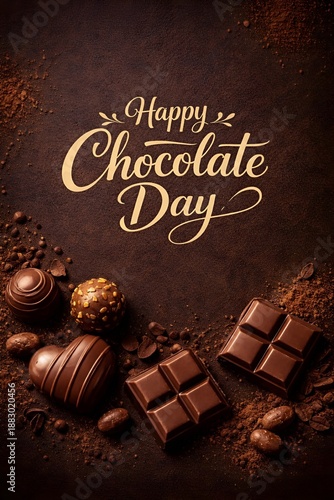 A delicious assortment of chocolates celebrating Happy Chocolate Day
