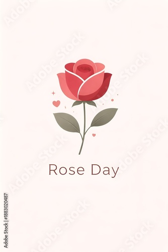 A beautiful pink rose on a soft pink background for Rose Day