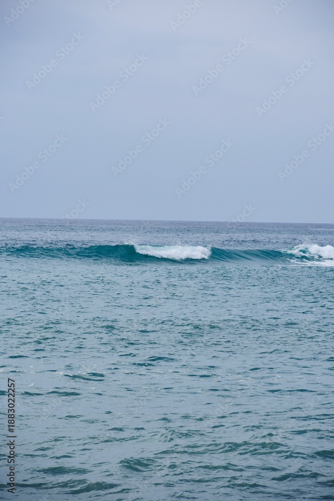 Fototapeta premium Symmetry of a Single Breaking Wave under an Overcast Sky